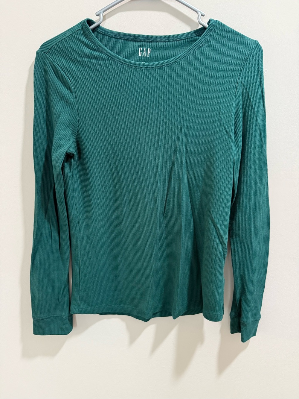 GAP Women's Long Sleeve Thermal Top - Teal Green